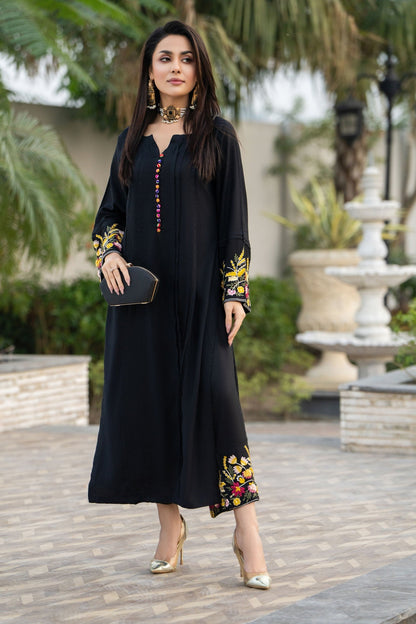 Multi Black Embroidered 2-Piece Dress – Premium China Lawn