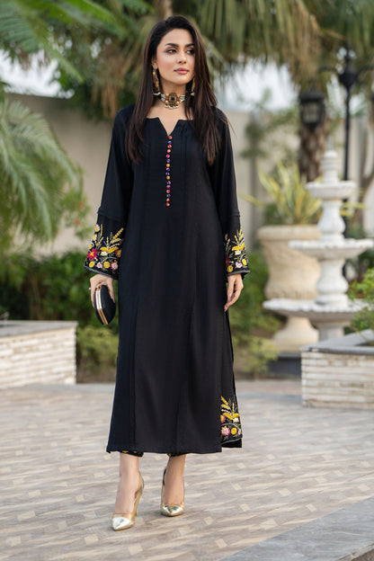 Multi Black Embroidered 2-Piece Dress – Premium China Lawn