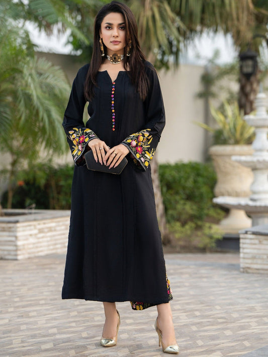 Multi Black Embroidered 2-Piece Dress – Premium China Lawn