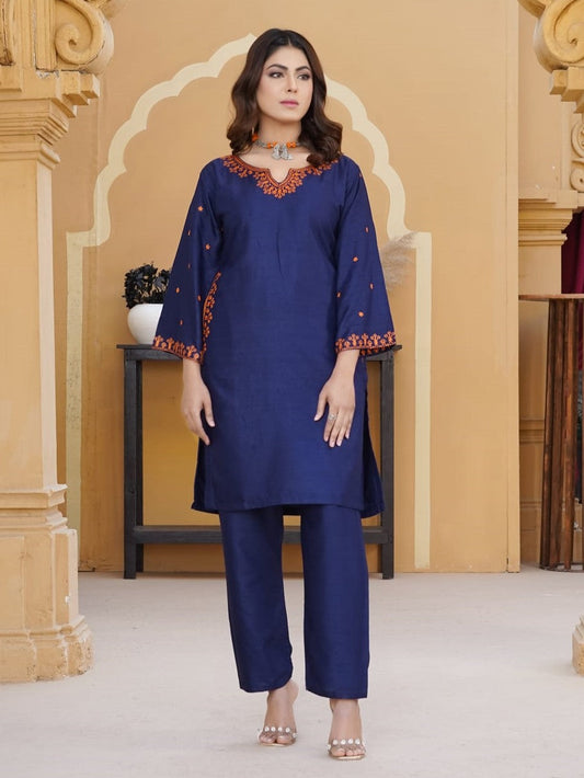 Pocket Embroidery 2-Piece Suit