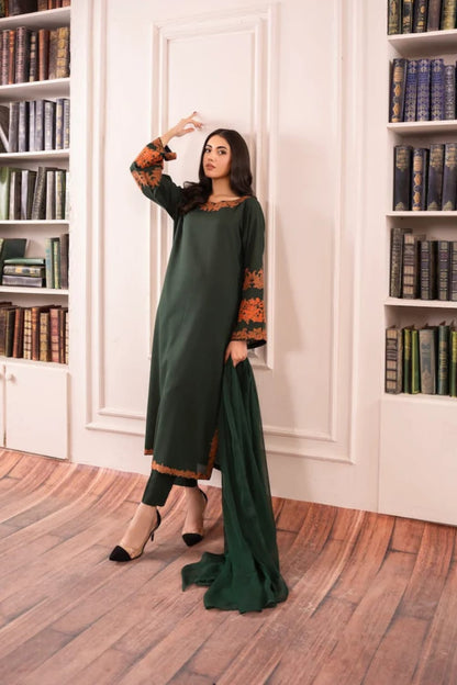 OMAL Embroidered 2-Piece Long Length Dress – Premium China Lawn