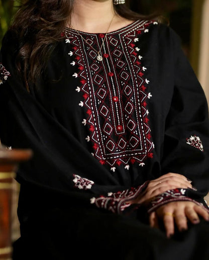 Sindhi Embroidered Long-Length Suit